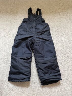 Cat & Jack Kids Black Snow Bib Overalls - Insulated Winter Pants-3T